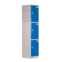 MALETEK - Locker Plástico 3 Casilleros Portacandado Azul