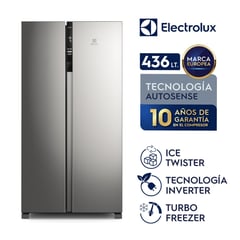 ELECTROLUX - Refrigeradora 436 Lt SBS Inverter ERSA44V2HVG Silver