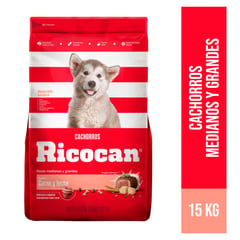 RICOCAN - Ricocan Cachorros Alimento Perros 15kg Carne y Leche