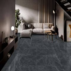KLIPEN - Porcelanato Negro 60x60cm 1.44m2 Marmolado Brillante Havana