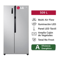 LG - Refrigeradora LS51BPP 509L Side By Side Plateado