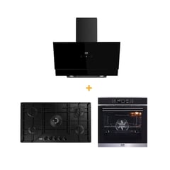 undefined - Combo Sole Encimera a Gas 86cm SOLCO067 + Campana Decorativa 90cm TURE81COV2 + Horno Eléctrico 60cm SOLHO019