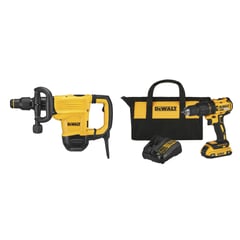 DEWALT - Martillo Demoledor Eléctrico SDS Max 1350W D25832K-B2 + Taladro Percutor Inalámbrico 20V DCD7781D1-B2 + Batería 2Ah + Cargador + Bolso Lona Dewalt.