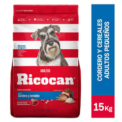 RICOCAN - Adultos Raza Pequeña Alimento para Perros 15 kg Sabor Cordero/Cereales