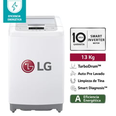 LG - Lavadora WT13WPBK 13kg TurboDrum Carga Superior Blanco