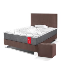 PARAISO - Dormitorio Su Majestad 1.5 Plazas + Almohada + Protector + Puff