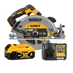 DEWALT - Sierra Circular Inalámbrica 20V 7-1/4" BRUSHLESS + Batería 4Ah + Cargador