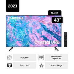 SAMSUNG - Televisor Samsung Smart TV 43" UHD 4K UN43CU7000GXPE