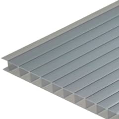 POLYARQ - Techo de Policarbonato Alveolar Gris Reflectivo 1.05m x 2.95m x 8mm Polygal