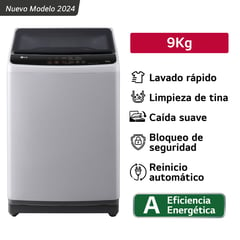 LG - Lavadora WT9GL 9 Kg Lavado Rápido Carga Superior Gris