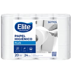 ELITE PROFESSIONAL - Papel Higiénico Elite Dobel Hoja 24 rollos 20m