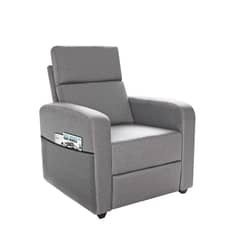 FORLI - Sofá Reclinable con Bolsillo 1 Cuerpo Plata