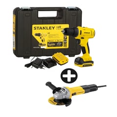 STANLEY - Esmeril Angular + Taladro Atornillador 12V