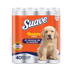 SUAVE - Papel Higiénico Resistemax Doble Hoja x40