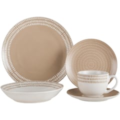 JUST HOME COLLECTION - Juego de vajilla Porcelana Gotas 30 Piezas