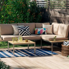 JUST HOME COLLECTION - Juego de Living Seccional de Terraza Saint John 4 Personas