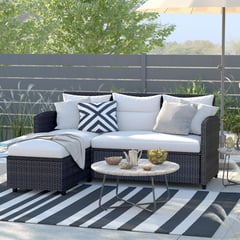 JUST HOME COLLECTION - Set Sofá de Terraza Houston 4 Personas Ratán