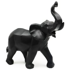 JUST HOME COLLECTION - Figura Elefante Origami Poliresina Negro 27.5x30x14cm