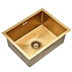 SENSI DACQUA - Lavadero de Cocina Acero Inoxidable 1 Poza Gold 45x58cm