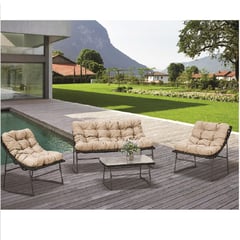 JUST HOME COLLECTION - Juego de Living de Terraza Florencia 4 Personas Beige