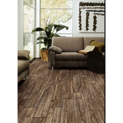 HOLZTEK - Porcelanato Element Wengue Marrón 15x90cm 1.98m2