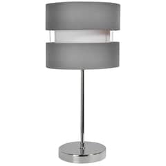 JUST HOME COLLECTION - Lámpara de Mesa Tela 1L E27 Gris
