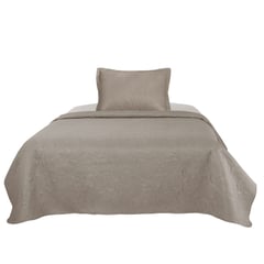 JUST HOME COLLECTION - Cubrecama 1.5 Plazas Bicolor Taupe/Beige