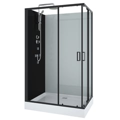 SENSI DACQUA - Cabina Rectangular Negra 120x90x205cm