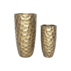 JUST HOME COLLECTION - Set x2 Maceteros Fibra Dorado Pots