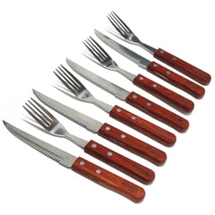 MR BEEF - Set de Cuchillo y Tenedor Parrillero para 4 Personas