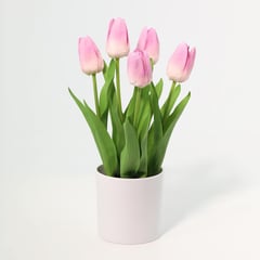 JUST HOME COLLECTION - Planta Artificial Tulipan Rosado 36cm