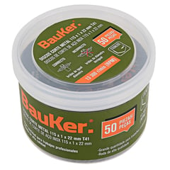 BAUKER - Disco Abrasivo para Esmeril 25 Piezas Bauker