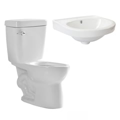 undefined - Lavamanos Sobre Pedestal Bali Blanco + Estanque Seul Blanco + Taza Seul Blanco