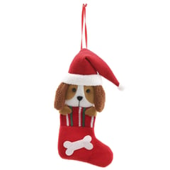 DEAR SANTA - Adorno Colgante Perro Navideño Rojo 20cm