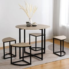 JUST HOME COLLECTION - Juego de Comedor 1 Mesa 4 Sillas Jolie