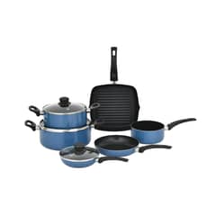 JUST HOME COLLECTION - Juego de Ollas Azul 9 Piezas