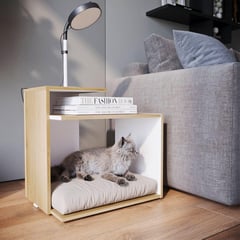 JUST HOME COLLECTION - Mesa Lateral con Asiento para Mascota