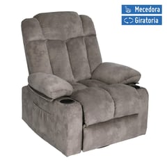 JUST HOME COLLECTION - Sillón Reclinable 1 Cuerpo Mecedora Giratoria Telsiai