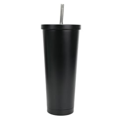 JUST HOME COLLECTION - Vaso Inoxidable con Cañita Negro 750ml